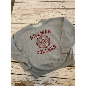 Gildan Hillman College Sweatshirt Large Gray A Different World HBCU Crewneck 90s